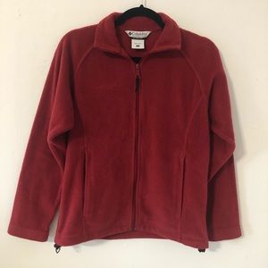 Columbia red zip up sweater Small